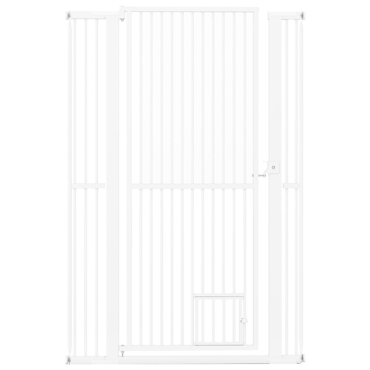Coast Tiergitter – extra hohes Sicherheitsgitter – ohne Bohren verstellbar – weiß 77–104 × 150 cm