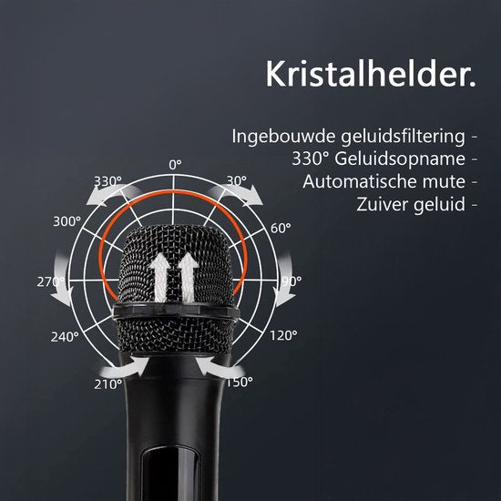 Tech Essentials Drahtloses Mikrofon - USB-C-Empfänger - Karaoke - ASMR - Studio - Geeignet für Party-Box - 3,5-6,3mm Klinke