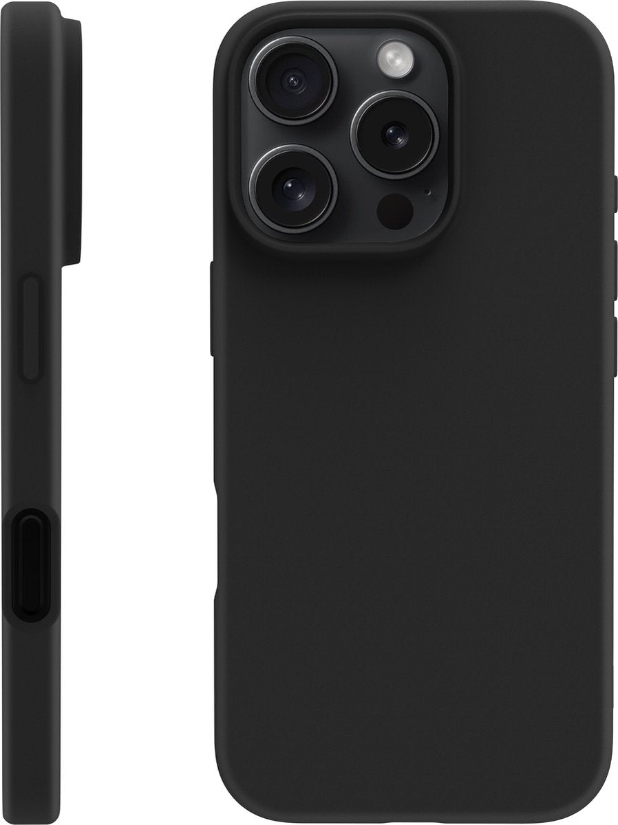 BeHello - iPhone 16 Pro Tasche Soft Touch - MagSafe - Magnetischer Ring - Schwarz