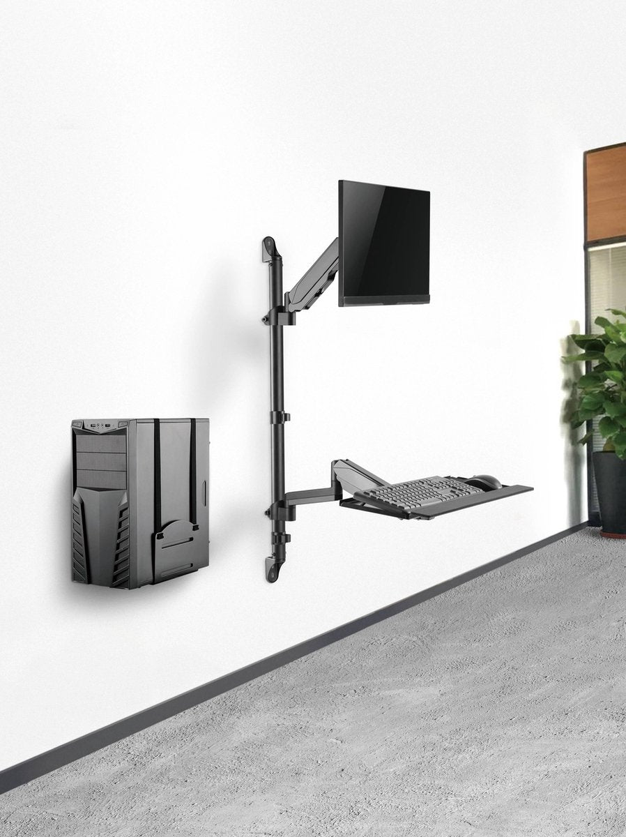 Sitz-Steh-Arbeitsplatz - Wandhalterung - Monitorhalterung - Tastatur Wandhalterung - Arbeitsstation