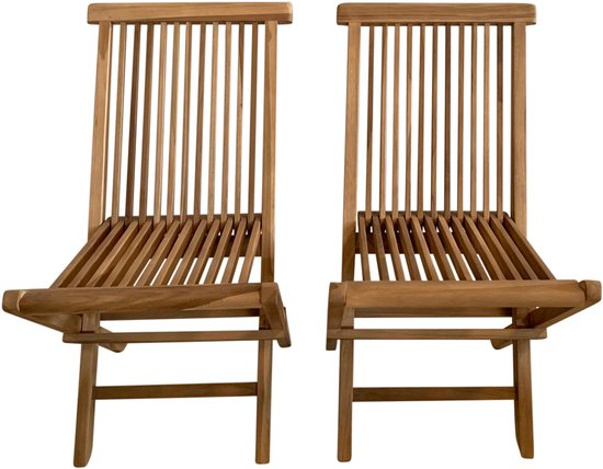 AXI Mina Teak-Gartenstühle – 2er-Set – Klappbare Gartenstühle aus Teakholz für den Außenbereich – Bequeme Stühle – Geeignet für Garten und Terrasse