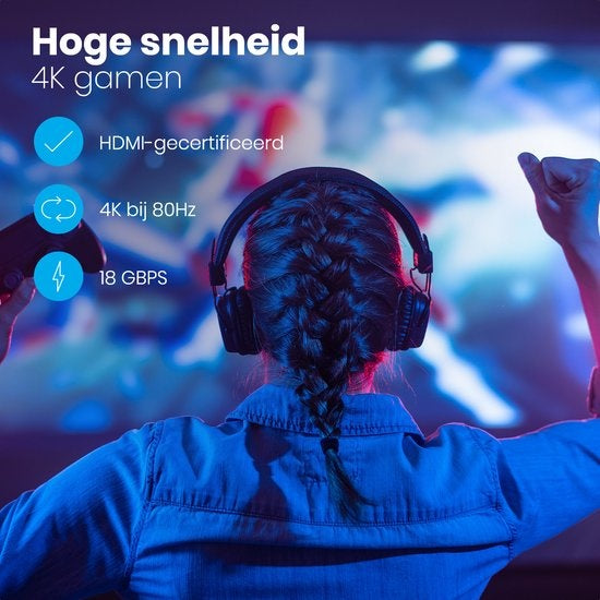 Auronic HDMI 2.0 Kabel - 1.5M - 18Gbps - Hohe Geschwindigkeit und Auflösung - 4K (60 Hz) - Schwarz