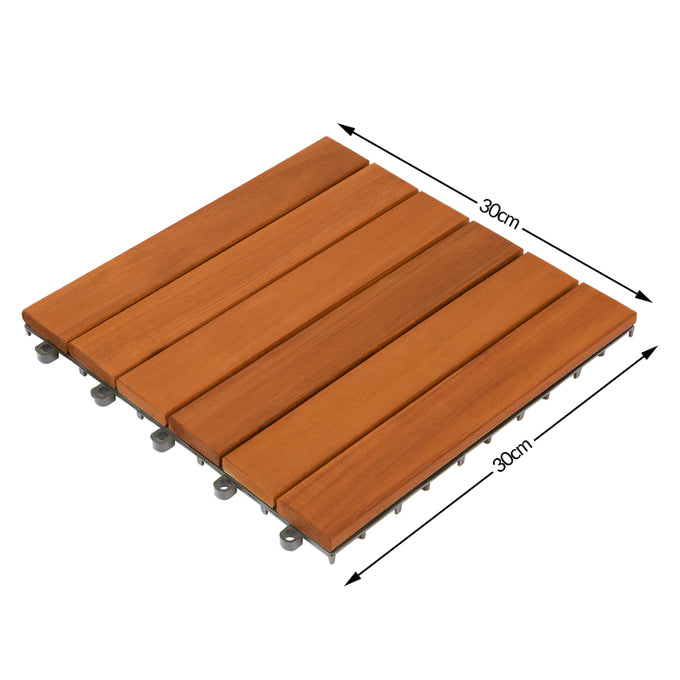 Casaria Akazienholz Fliesensatz 66 Stück, 30x30cm