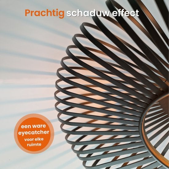 Goliving Deckenleuchte - Deckenleuchte - E27 - Metall - Bamboo Look - Ã˜ 40 cm - Schwarz