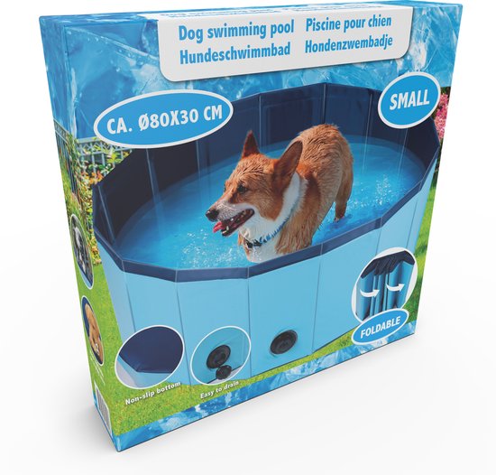maxxpro Hondenzwembad Opvouwbaar - Antislip - Leegloopventiel - â€šÃ¥Ã„ 80 cm - Blauw