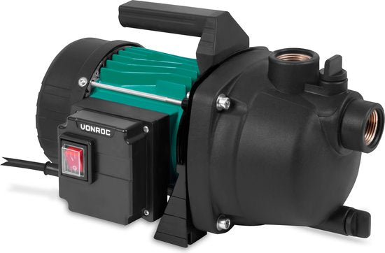 VONROC Sprinklerpumpe / Wasserpumpe - 800W - 3300l/h - Kunststoff-Pumpengehäuse - Für Garten-/ Rasenbewässerung