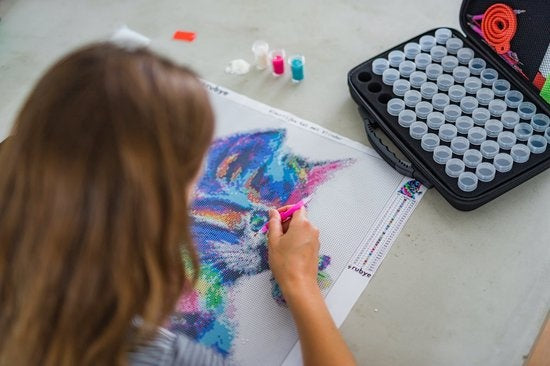 RubyeÂ® Diamantmalerei Erwachsene - Diamantmalerei Kinder - Diamantmalerei Paket Voll - Vollmond und Blüte - 70x40cm