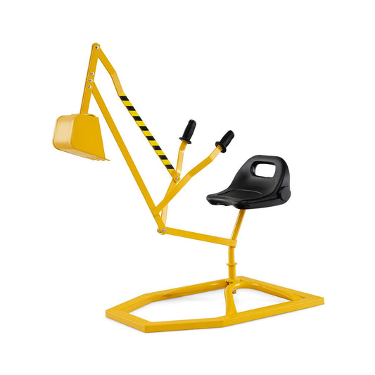 Coast Sitzbagger für Kinder – um 360° drehbar – Bagger aus Metall – gelb