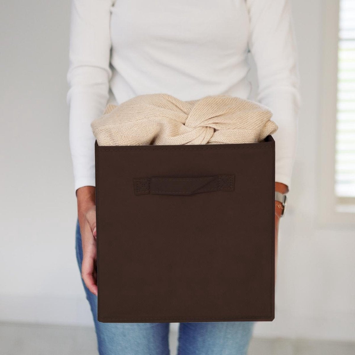 LifeGoods Kleiderschrank-Organisatoren - 6 Stück - 20L - Textil - Braun