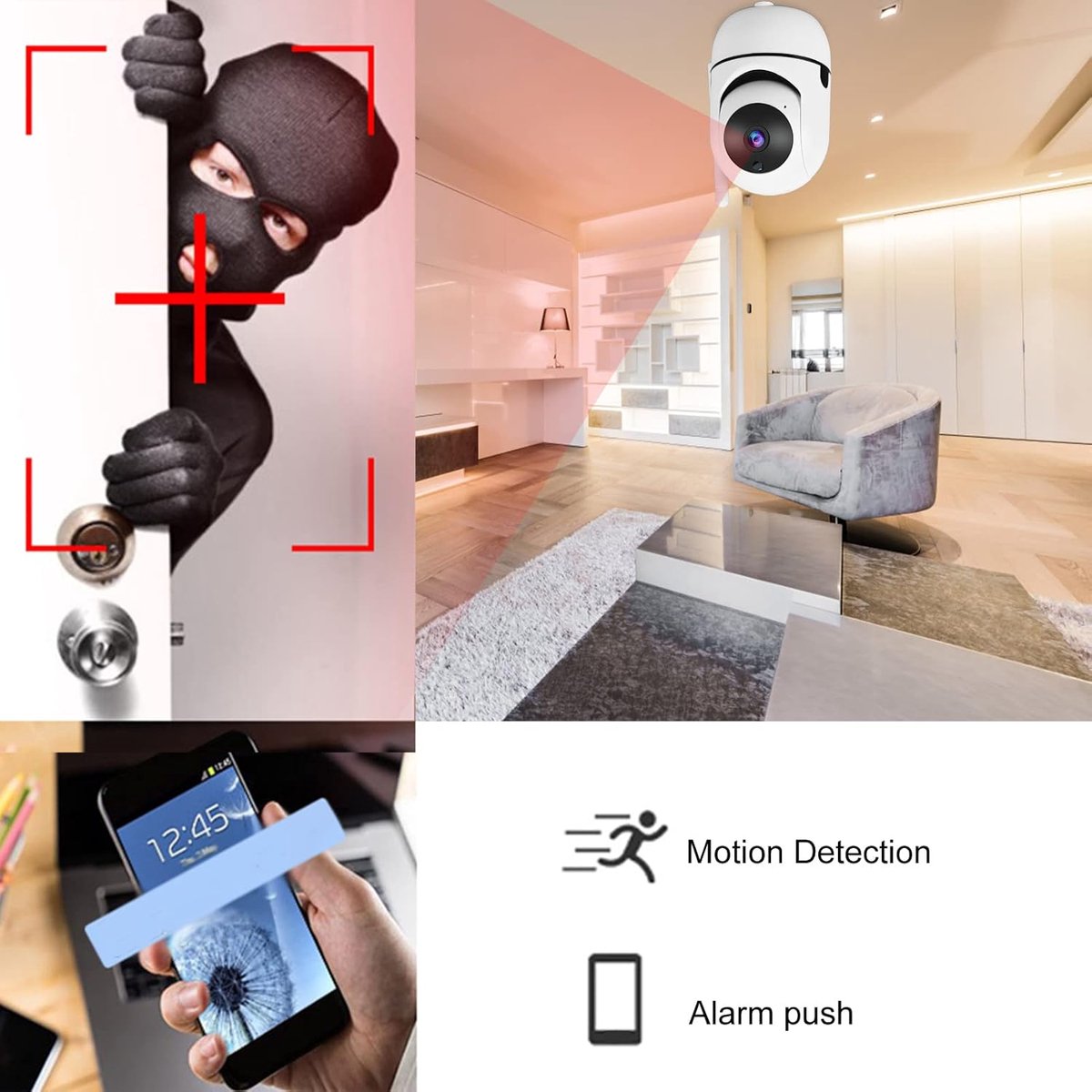 Fuegobird ZOSI C528 Indoor IP Kamera - mit dualem Objektiv - 6MP - Gegensprechfunktion - Sicherheitskamera - Haustierkamera - Babykamera - Kompatibel mit 2.4G/5G WIFI - Funktioniert mit App - Weiß