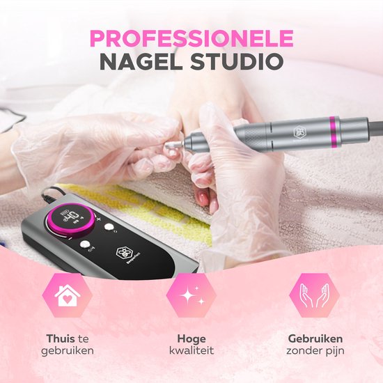 Beeperfect® Elektrische Nagelfeile Pocket Edition - Maniküre- und Pediküre-Set - 6000MaH Akku - Inklusive 26 Bits, 60 Schleifrollen und 5 Zubehörteile