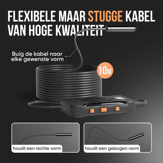 Strex Inspectiecamera 10M - Android/IOS - IP68 Waterdicht - 1080P HD - LED Verlichting - Endoscoop - Inspectie Camera - Inspecteren Met Telefoon