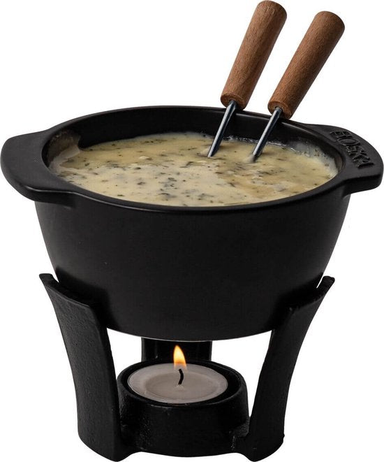 Boska Fondueset Party Mini - Fonduepfanne - Für Käsefondue & Sauce - Schwarz - 300 ml
