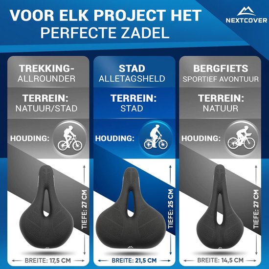 NEXTCOVER® City-Fahrradsattel mit Memory Foam 3.0 – Das Original – ergonomischer Fahrradsattel für Damen oder Herren mit Memory Foam 3.0 für maximalen Fahrkomfort – bequemer, weicher Fahrradsattel
