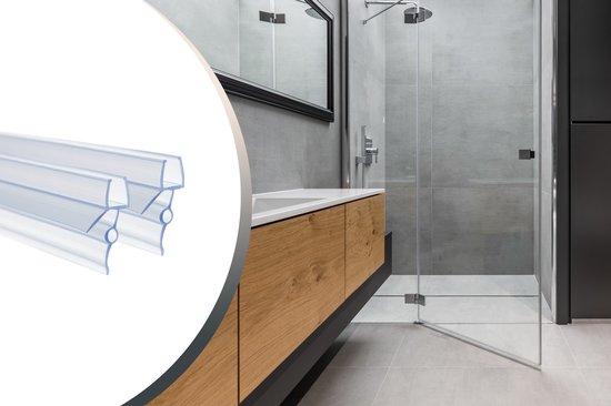 Lifa Bathing - Dichtungsstreifen - Duschstreifen - 60 cm - Transparent - mit Wassersperre - 6 mm - 2er Set - Einfaches Zuschneiden