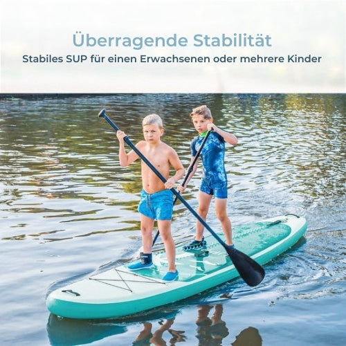 Supper - Sup Board XL - Max. 220KG - Wasserdichte Handytasche - Pumpe - Tragetasche - 335 x 81 cm - Türkis