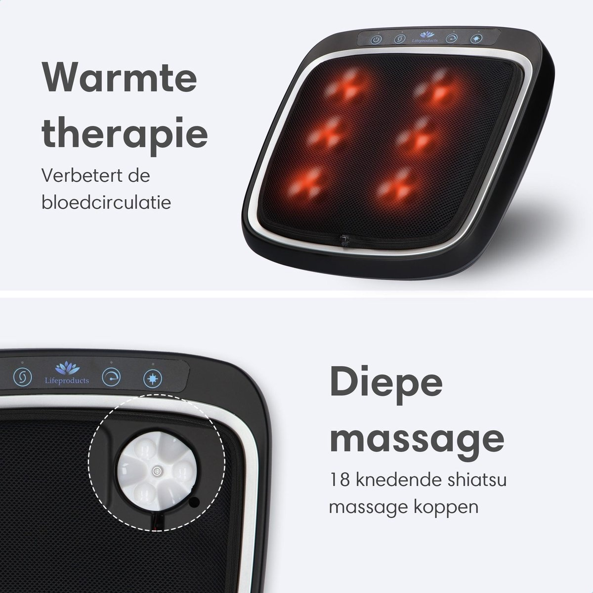 Shiatsu-Fußmassagegerät - 3 Geschwindigkeitsstufen - Wärmefunktion - abnehmbarer Bezug - Schwarz