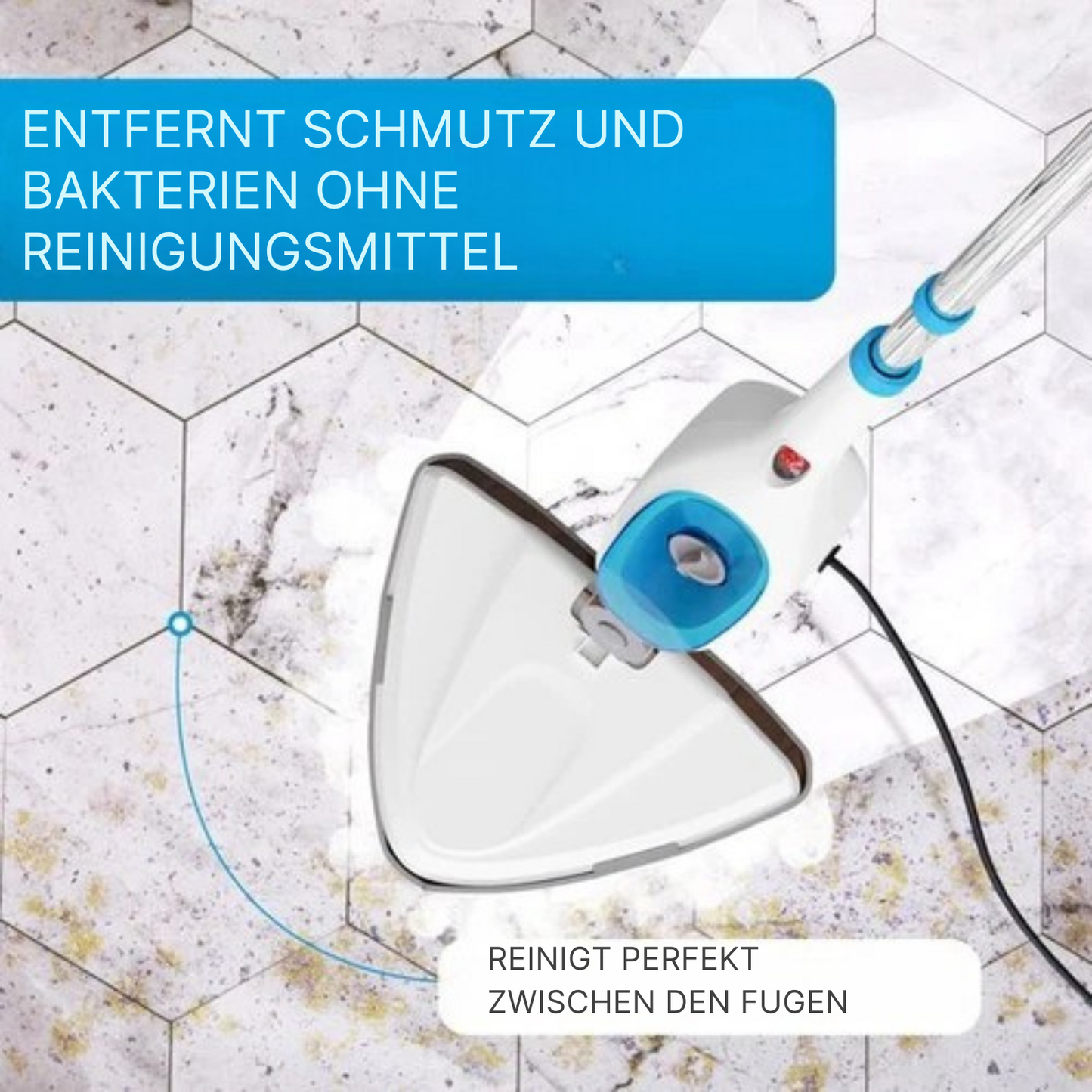 Strex - 12 in 1 Dampfreiniger/ Teppichreiniger/ Fleckenreiniger - entfernt 99,9% der Bakterien - 1200W - 350ml - Weiß