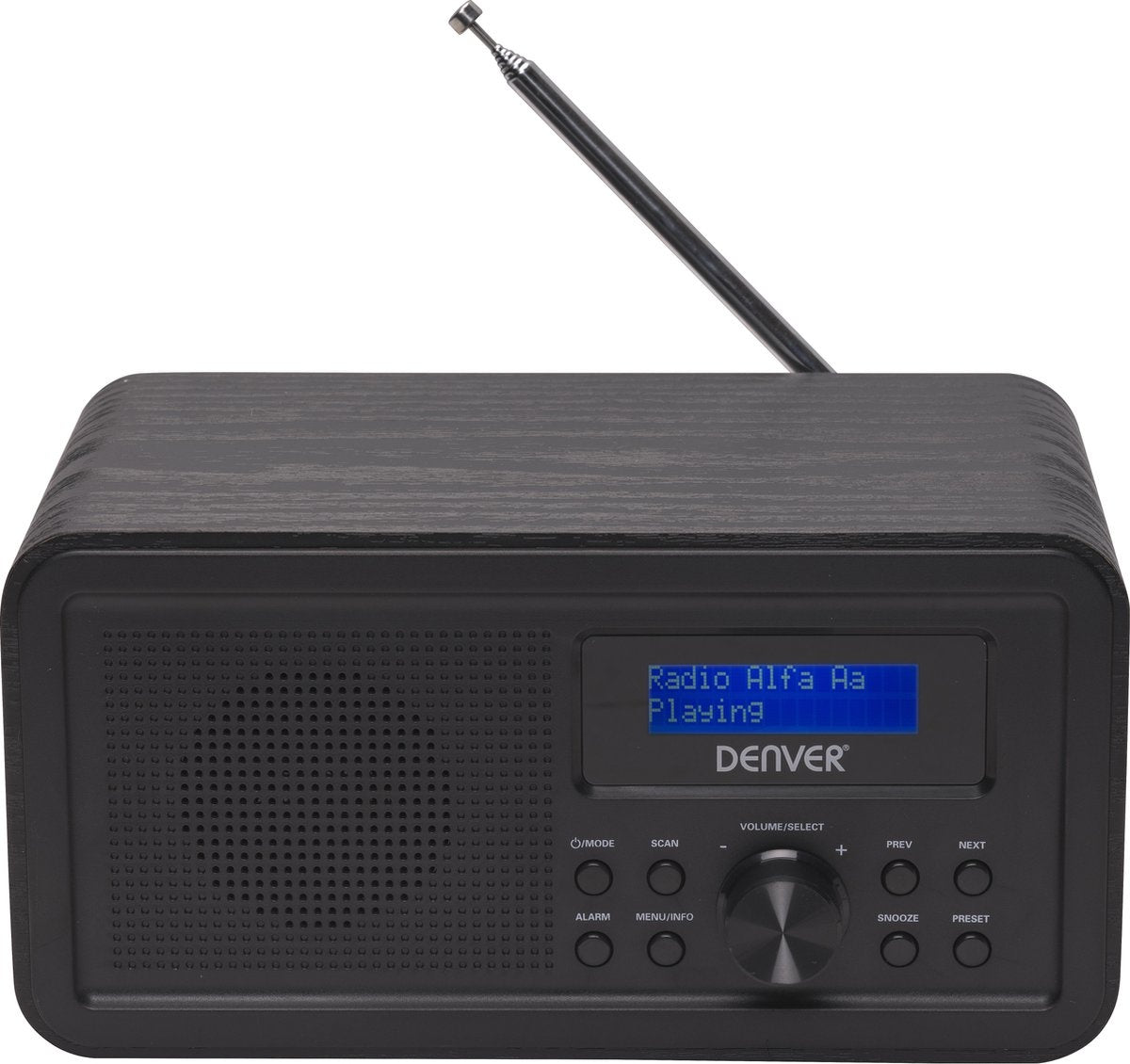 Denver DAB-Radio - Retro-Radio - FM-Radio - Küchenradio - Tragbares Radio - Batterien & Netzanschluss - DAB30 - Schwarz