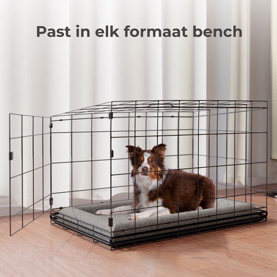 CozySense® Orthopädischer Hundekorb - 90 x 54 cm - Größe L - Bouclé-Stoff - Wasserdichtes Hundebett mit waschbarem Bezug - Als Sitzkissen geeignet - Grau