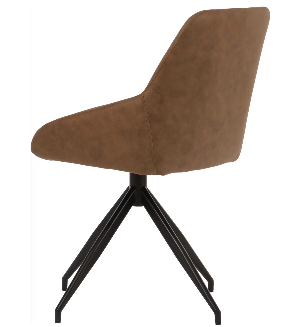 Dutchbone Laurel Esszimmer-Drehstuhl - 360° drehbar - 60 x 51 x 85 cm - Cognac