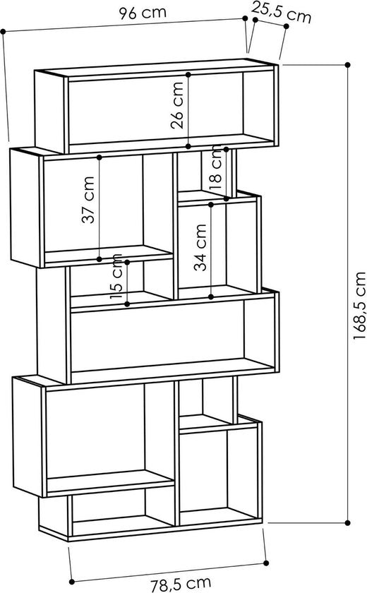 Karmato Bücherregal | 100% MELAMINE | Anthrazit