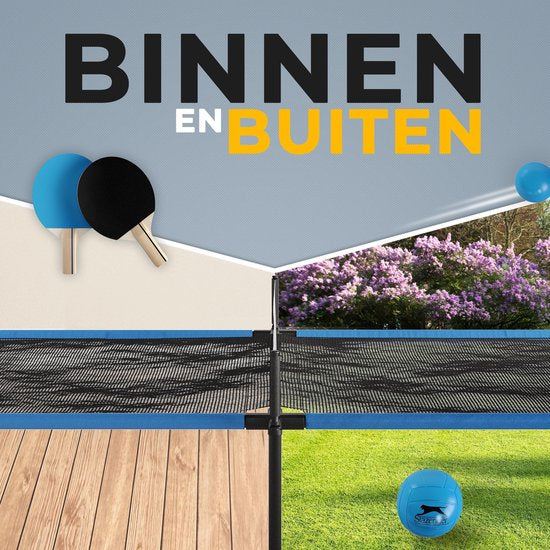 Slazenger - Pingpong Tischset - Spyder Air - Tischtennisplatte inkl. Zubehör - 240 x 120 x 63cm - Schwarz/Blau