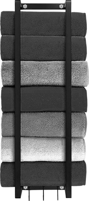 Vonia Handtuchhalter - Handtuchhalter Bad - Handtuchhalter Bad - Handtuchhalter - Handtuchhalter - 77,5 x 20 x 14 cm - Schwarz