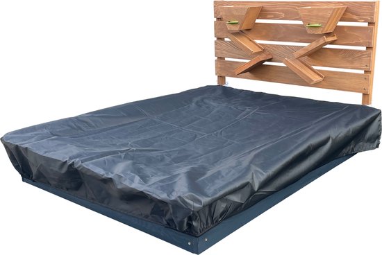 AXI Lina Sandkasten mit Sand- und Wasserbecken sowie Spielwand, anthrazit/braun – Sand & Wasser – Inklusive Abdeckplane und Bodenvlies – 10 Jahre Garantie!