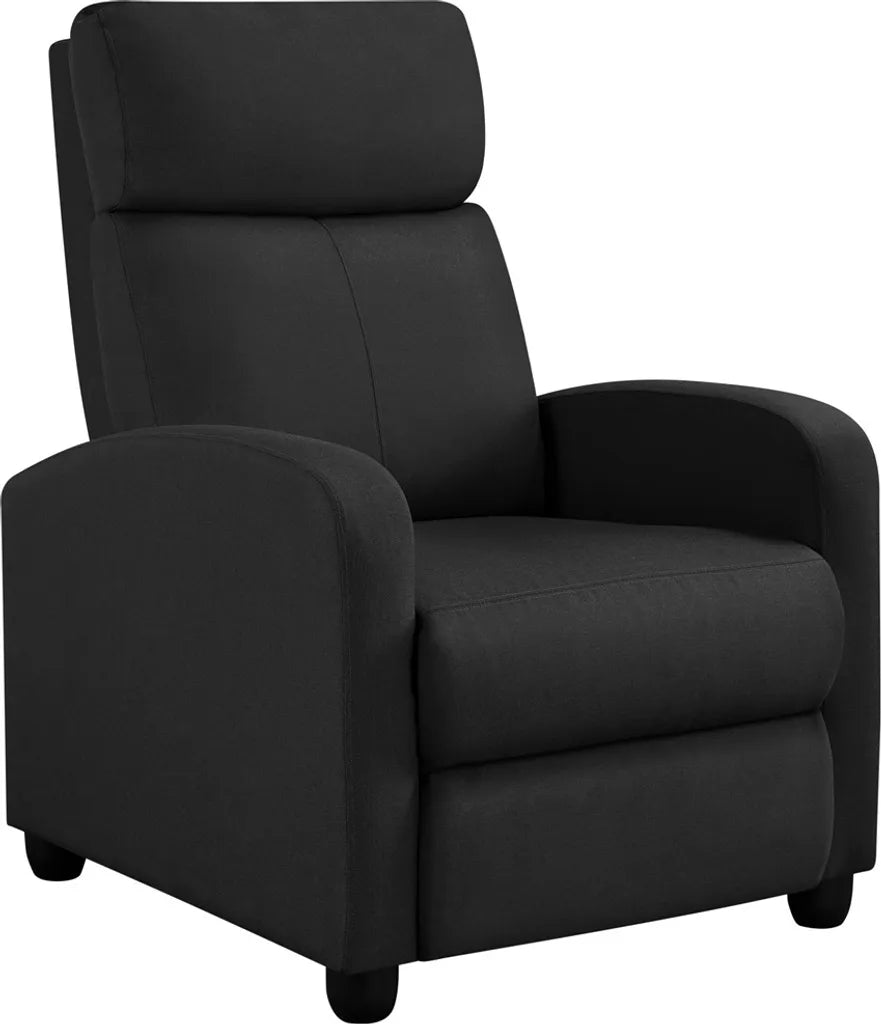 Yaheetech Relaxsessel – Schwarz – 87 x 61,5 x 99 cm – Verstellbarer Liegesessel mit Fußstütze