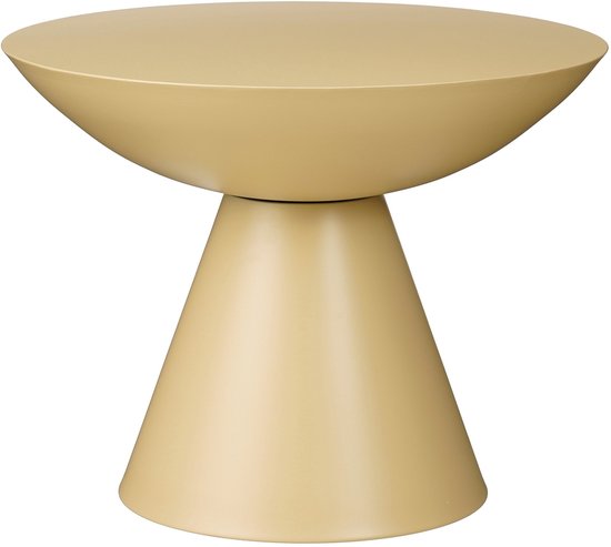 Mica Decorations Celise – Beistelltisch mit großzügiger Tischplatte für den Innenbereich – Couchtisch mit robuster und stabiler Konstruktion – Nachttisch in einer für das Wohnzimmer geeigneten Größe – H 44 x Ø 59 cm – Beige