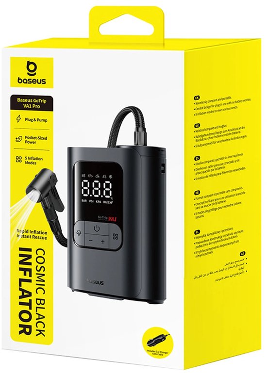 Baseus GoTrip VA1 – Autokompressor – 150 PSI – 12 V – LED-Beleuchtung