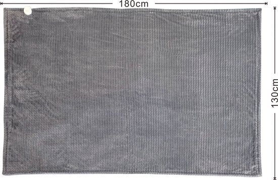 Tomado TEB1803G – Heizdecke – Elektrische Decke für eine Person – Umhüllungsdecke – Elektrische Kuscheldecke – Superweiches Fleece – 180 x 130 cm
