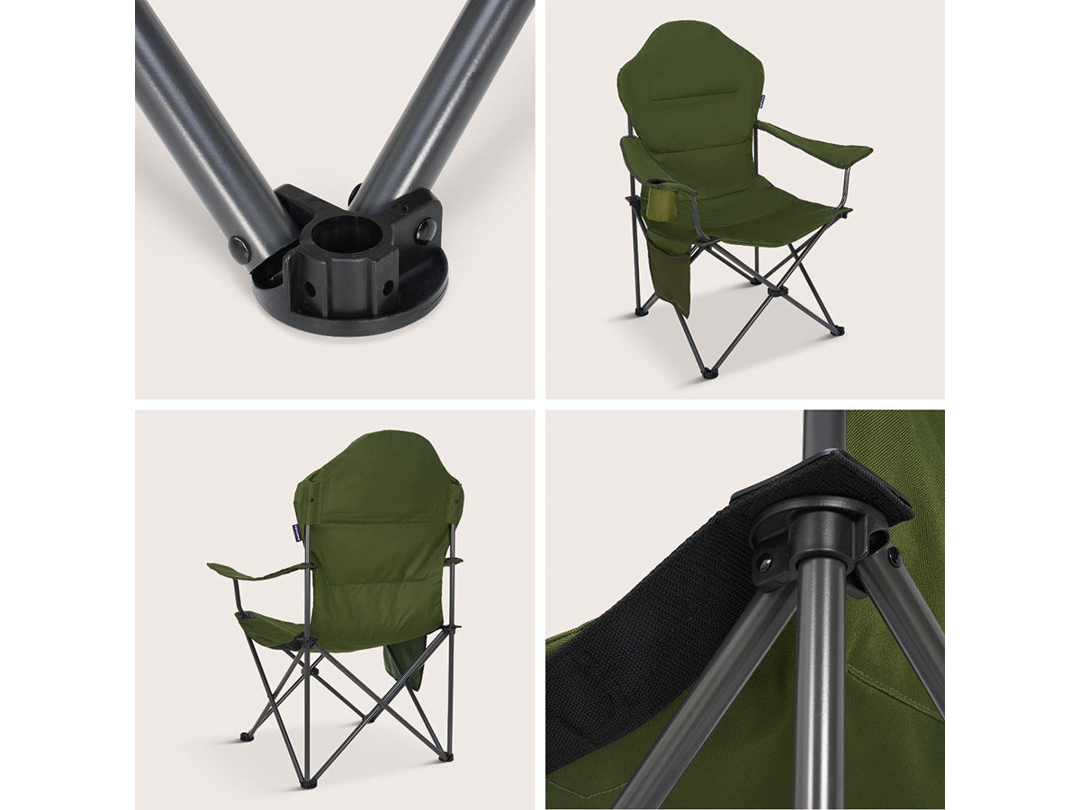 TRVLMORE Campingstuhl Small Plus Schwarz - 30 x 104 cm Zusammengeklappt - Kapazität 160 kg - Faltbares Design