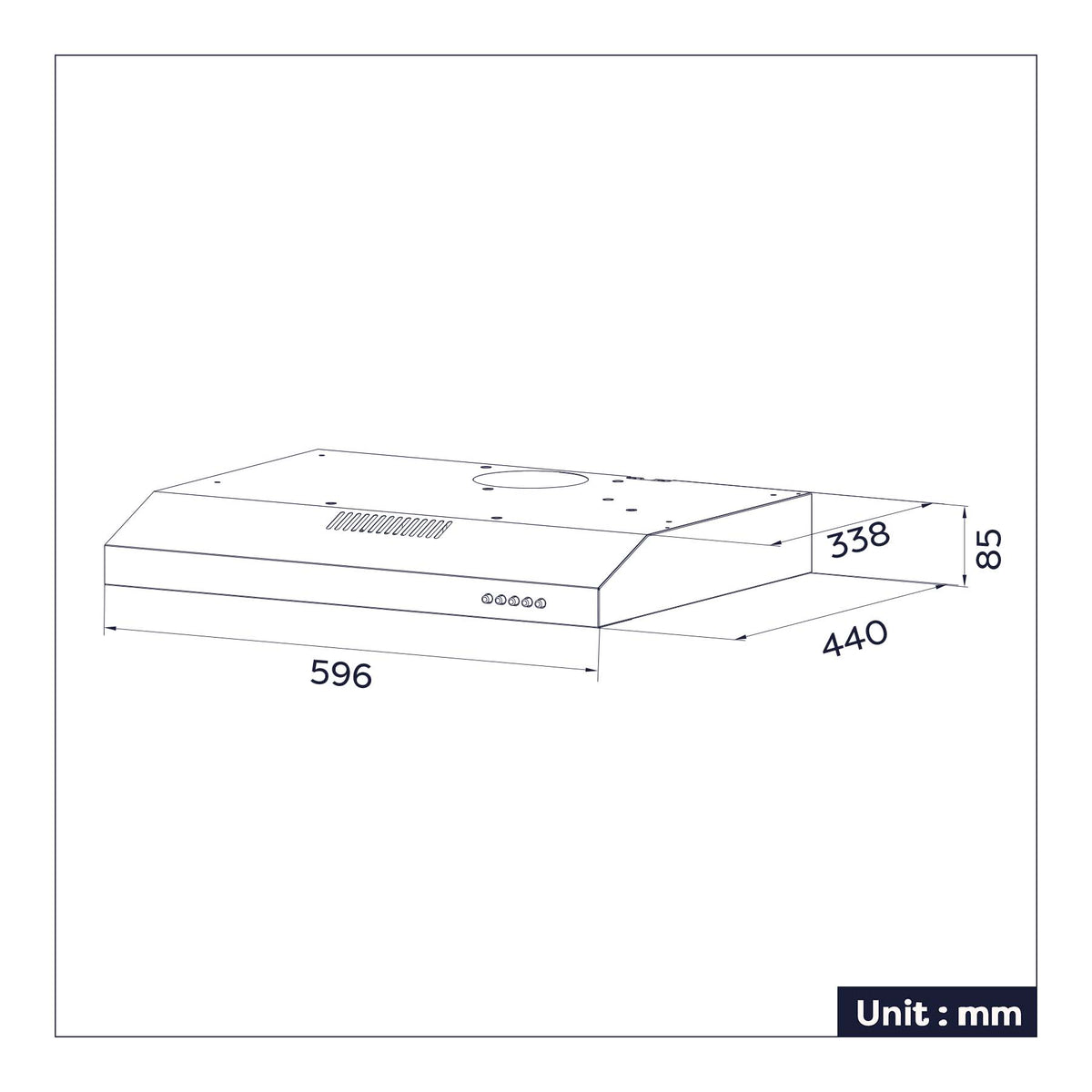 Ciarra CBCB6903 Dunstabzugshaube – 60 cm – schwarz