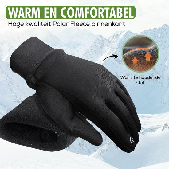 Travelhawk Handschuhe - Spritzwassergeschützte Handschuhe Herren - Handschuhe Damen - Handschuhe Winter - Scooter/Bike - Schwarz