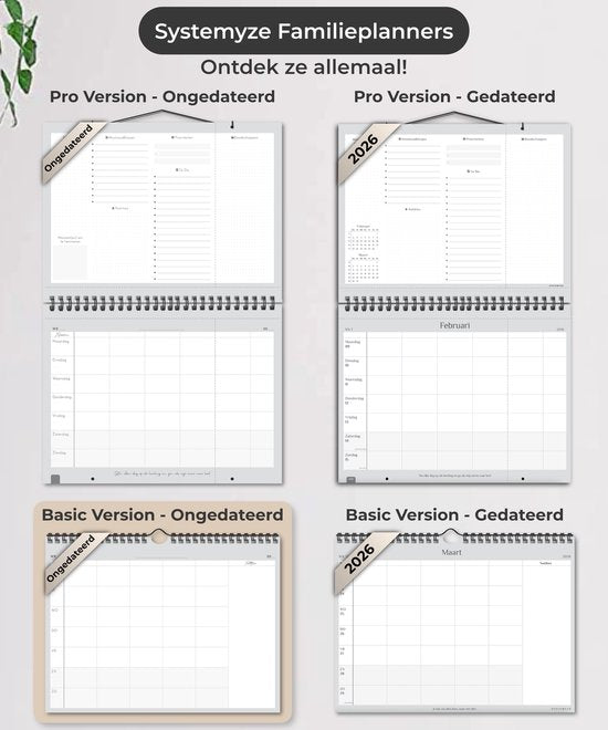 Systemyze Family Planner Basic 2025 - Planer - Wochenplaner - Familienplaner - Undatiert - Grau