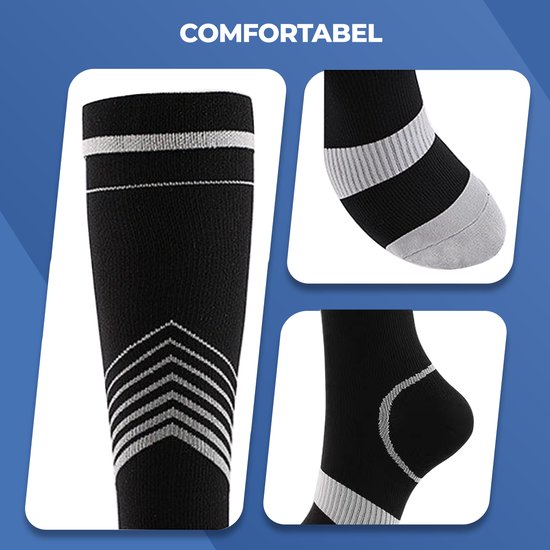 Roegaarden Kompressionssocken - Kompressionssocken - Stützsocken - Größe 40-44 - Schwarz
