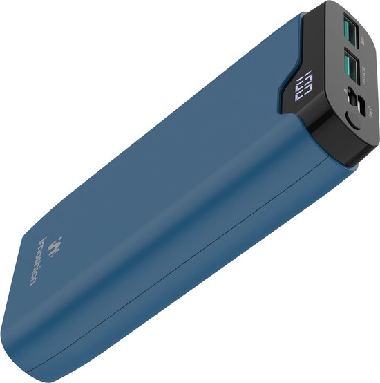 imoshion Powerbank 20000 mAh - Schnellladegerät 22,5W - LED-Anzeige - USB C & USB A - Geeignet u.a. für iPhone und Samsung - Universal - Dunkelblau