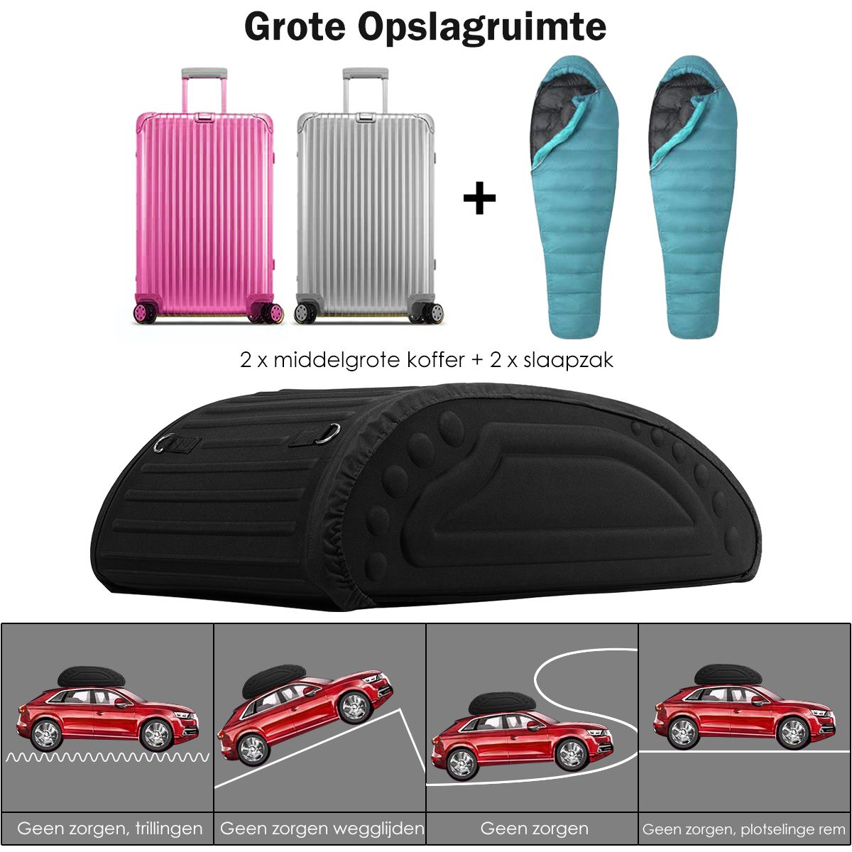Coast Dachgepäcktasche – 400 Liter Fassungsvermögen – wasserdicht – zusammenklappbar – schwarz