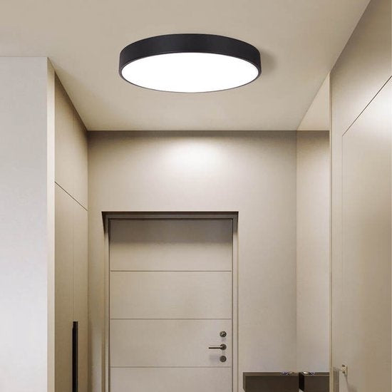 Gologi Smart Ceiling Lamp Black - Deckenleuchten - LED RGB - Industrial - Deckenleuchte - Schlafzimmer & Wohnzimmer - Deckenleuchte schwarz - 30cm