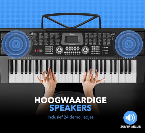 Finesse Keyboard Piano - Ständer & Zubehör - 61 Tasten - Digital Piano - Electric Piano - Kind