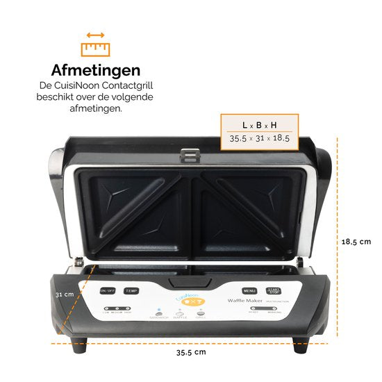CuisiNoon - Multifunktions-Waffeleisen, Toasti-Gerät und Grillgerät - 1000W