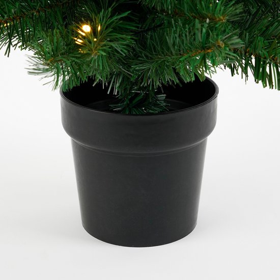 Black Box Trees Norton Künstlicher Weihnachtsbaum im Topf mit LED-Lichtern - H90 x Ø50 cm - Grün