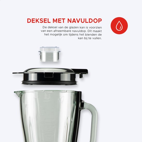 Bourgini PowerBlender - 1.75L - Blender zum Mitnehmen mit 700ml Becher - Blender Smoothie und Eiscrusher - 1000 Watt - Schwarz