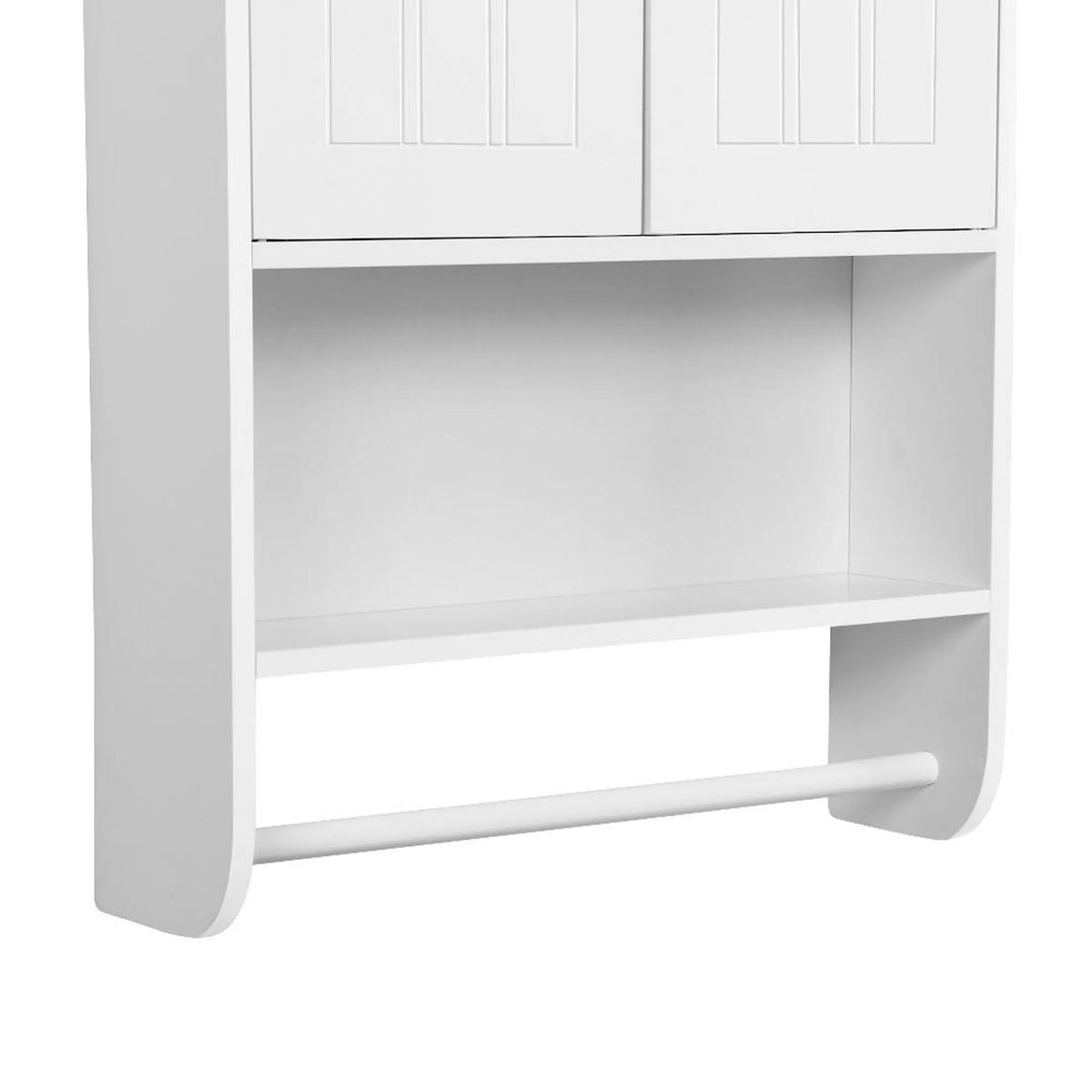 Yaheetech Wandschrank für das Badezimmer – Weiß – 48,5 x 14 x 73 cm – Handtuchhalter, offenes Fach, verstellbare Einlegeböden
