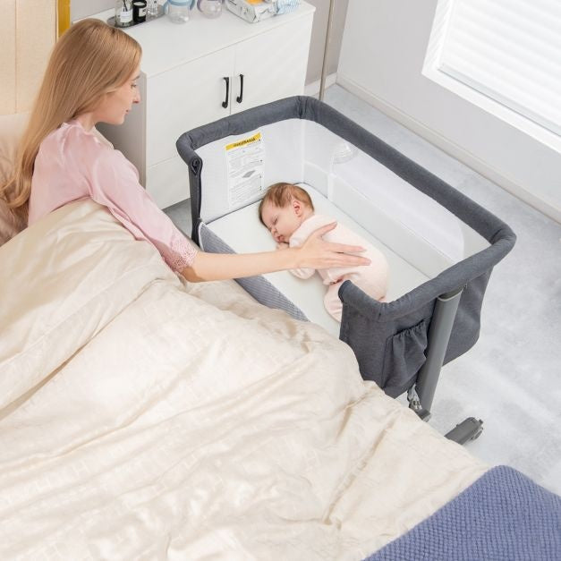 Coast 3-in-1 Babywiege mit 5 Höhenverstellungen - 86 x 63 x 67/70/74/77/81 cm - grau