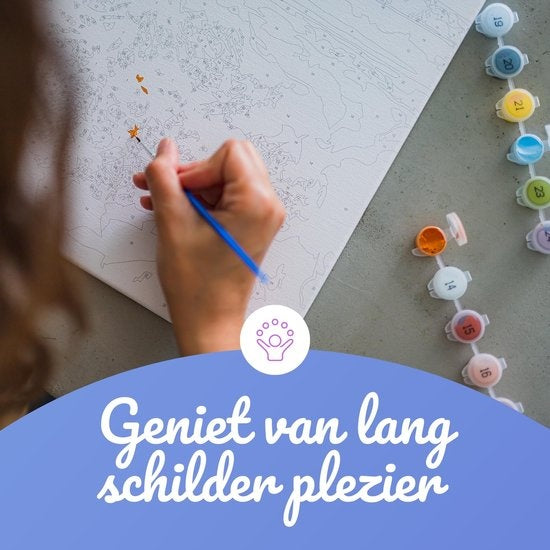 Rubye® Malen nach Zahlen Erwachsene - Schöne Welle - Inklusive Pinsel - Leinwand Malen nach Zahlen - Farben nach Zahlen - 40x50cm