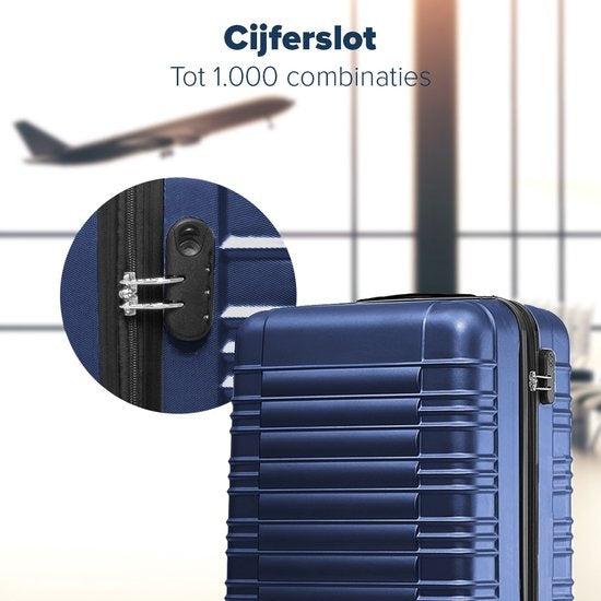 TRVLMORE - Kofferset - 3 Stück - 38L (Handgepäck) + 70L + 110L - Dunkelblau