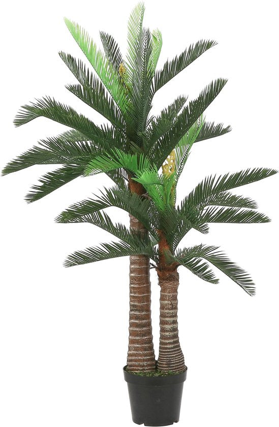 Mica Decorations große Cycas-Palme als Kunstpflanze – grün – H 150 x T 95 cm – Spitzenqualität